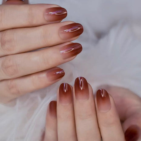 Toffee Glaze Press On Nails