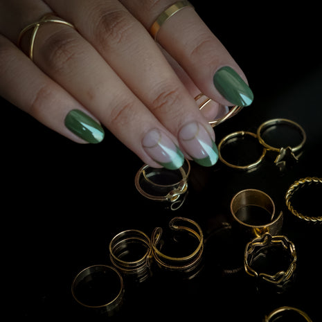 Olive Eclipse Soft Gel Press On Nails