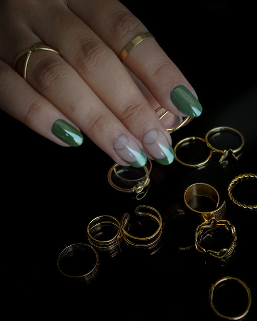 Olive Eclipse Soft Gel Press On Nails