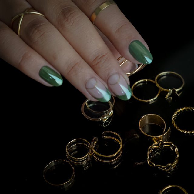 Olive Eclipse Soft Gel Press On Nails