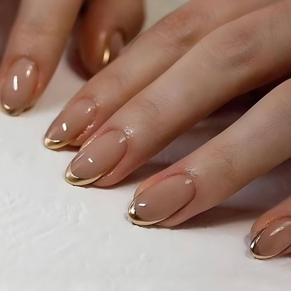 Liquid Gold Soft Gel Press On Nails