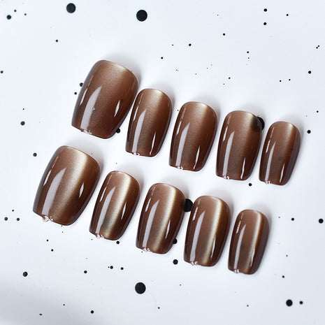 Cocoa Chrome Soft Gel Press On Nails